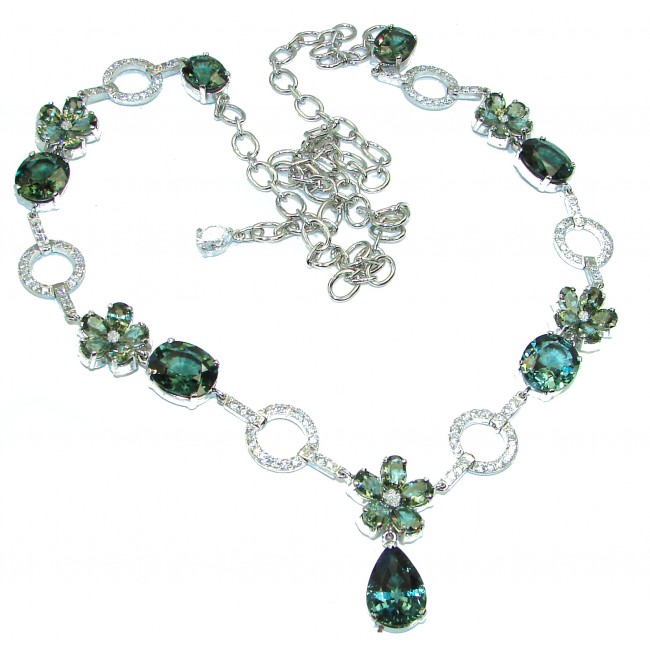 30 inches long Demantoid Garnet .925 Sterling Silver handcrafted Necklace