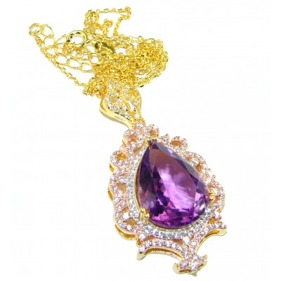 Luxurious Amethyst 14K Gold over .925 Sterling Silver handcrafted Necklace