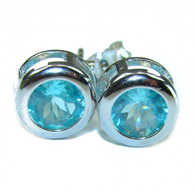 Aqua Swiss Blue Topaz .925 Sterling Silver earrings