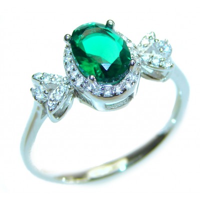 Special Chrome Diopside .925 Sterling Silver handmade ring s. 8 1/2