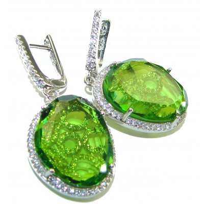 Juicy Green Topaz .925 Sterling Silver handcrafted incredible earrings