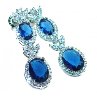 Real Beauty Sapphire .925 Sterling Silver handcrafted earrings