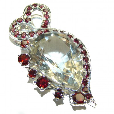 Vintage Style White Topaz Sapphire .925 Sterling Silver handcrafted Pendant