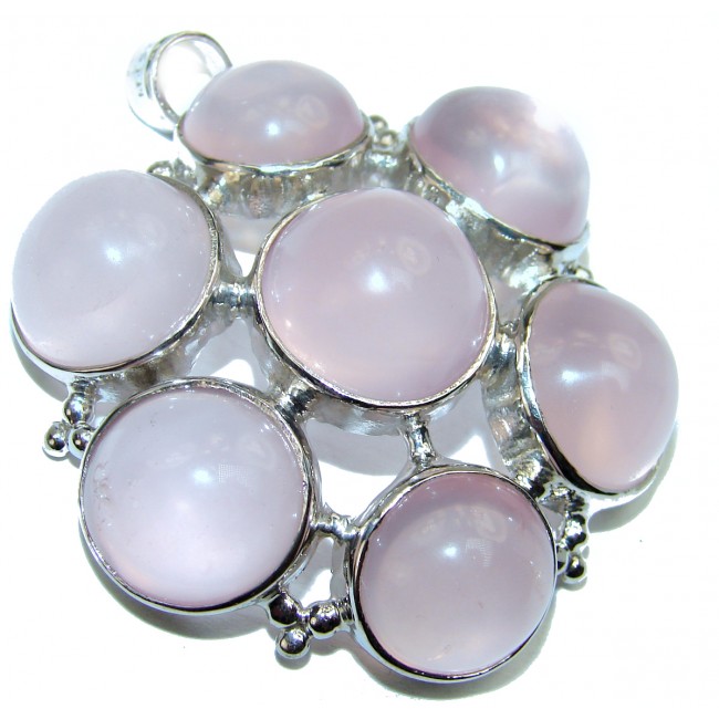 Excellent quality ROSE QUARTZ .925 Sterling Silver handcrafted pendant