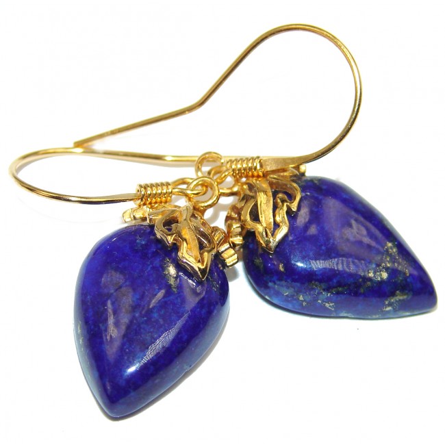Gorgeous Lapis Lazuli 14K Gold over .925 Sterling Silver handcrafted earrings