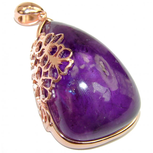 Lilac Beauty spectacular 55.5ct Amethyst 18K Gold over .925 Sterling Silver handcrafted pendant