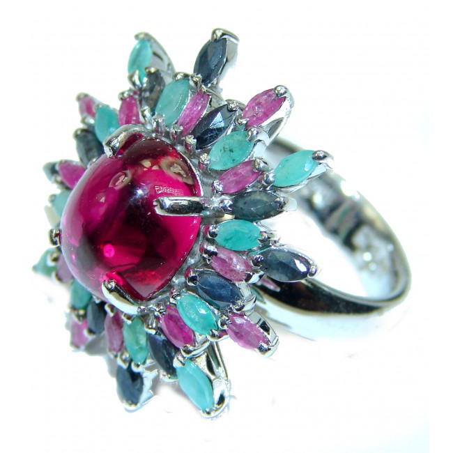Stunning Beauty 6.5 carat authentic Ruby .925 Sterling Silver Ring size 7