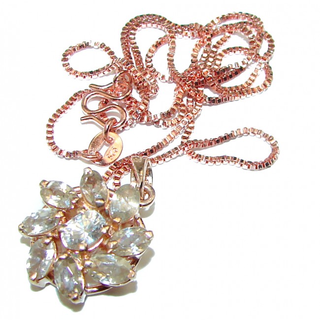 Angel's Charm Morganite Rose Gold over .925 Sterling Silver handmade Necklaces