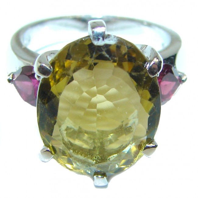 22.5 carat Natural Smoky Topaz .925 Sterling Silver ring size 7 1/2