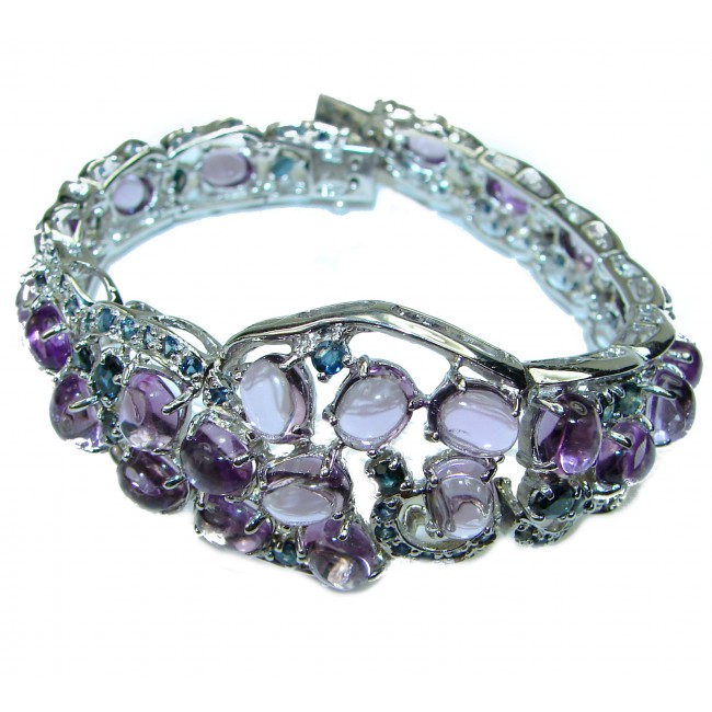 Lavish Lavender authentic Amethyst .925 Sterling Silver Statement handcrafted Bracelet