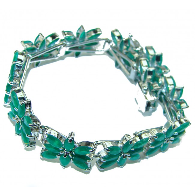 One of the kind authentic Emerald .925 Sterling Silver handmade Bracelet