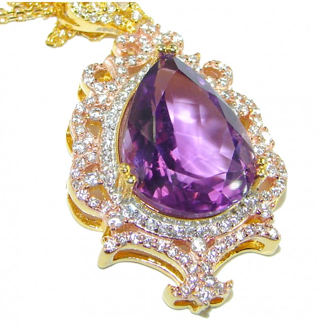 Luxurious Amethyst 14K Gold over .925 Sterling Silver handcrafted Necklace