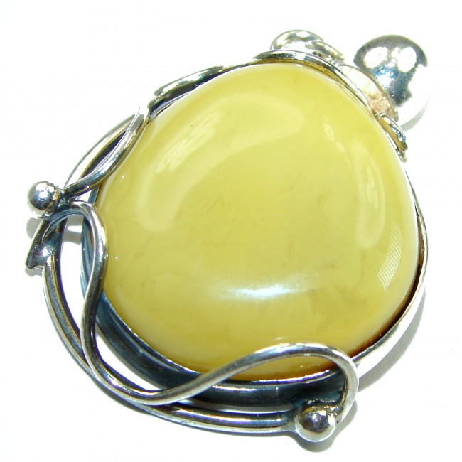 Prehistoric authentic Butterscotch Baltic Amber Amethyst .925 Sterling Silver handcrafted pendant