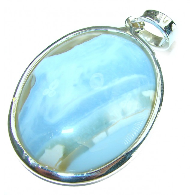Breathtaking Owyhee Blue Opal .925 Sterling Silver Pendant