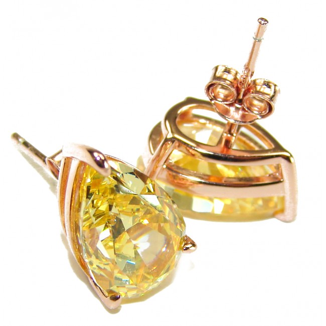6.5 carat Yellow Sapphire .925 Sterling Silver handcrafted earrings