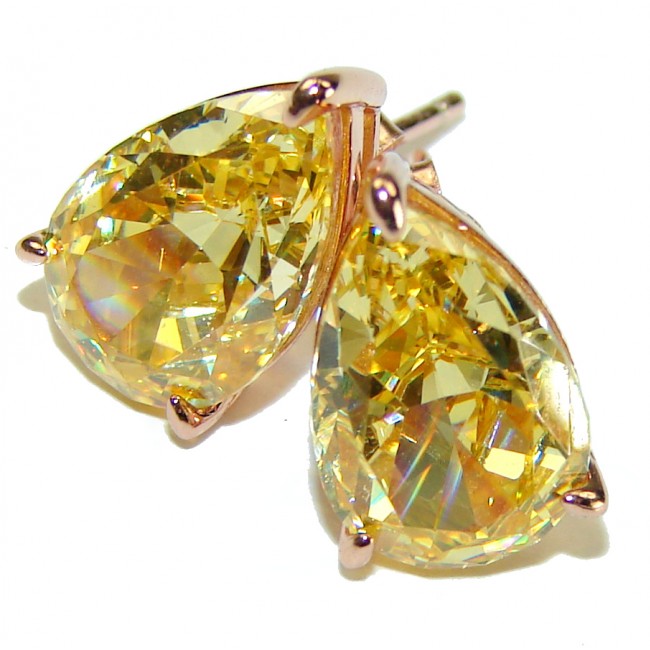 6.5 carat Yellow Sapphire .925 Sterling Silver handcrafted earrings