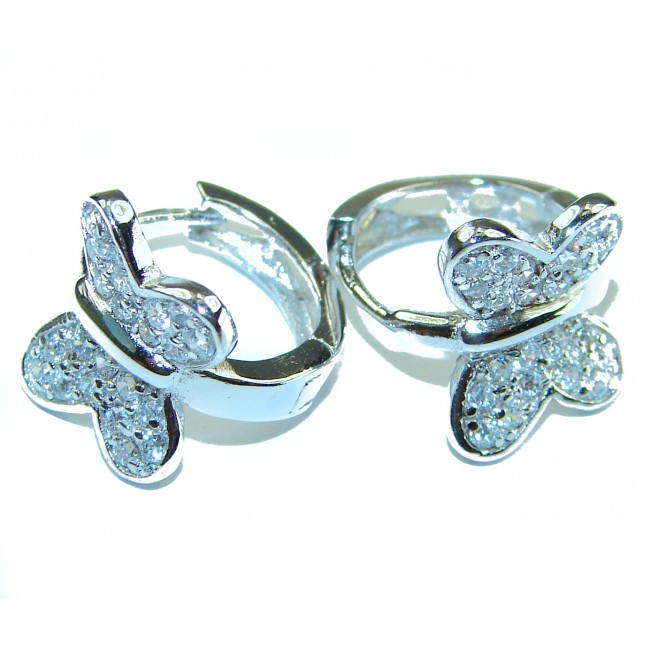 Precious Butterflies authentic White Topaz .925 Sterling Silver Earrings